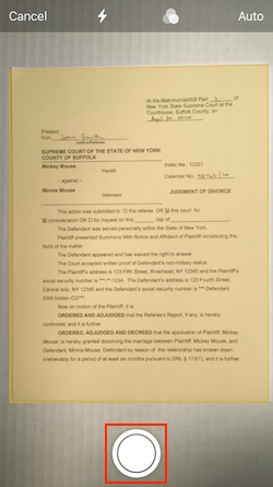 Image of page in view of the camera