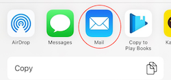 Image of sharing app options